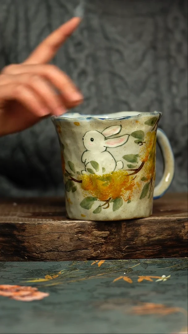 【闪购商品】杯釉下彩手工手绘同款陶器