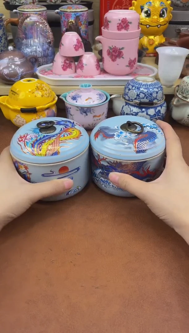 陶瓷茶具摆件旅行套组