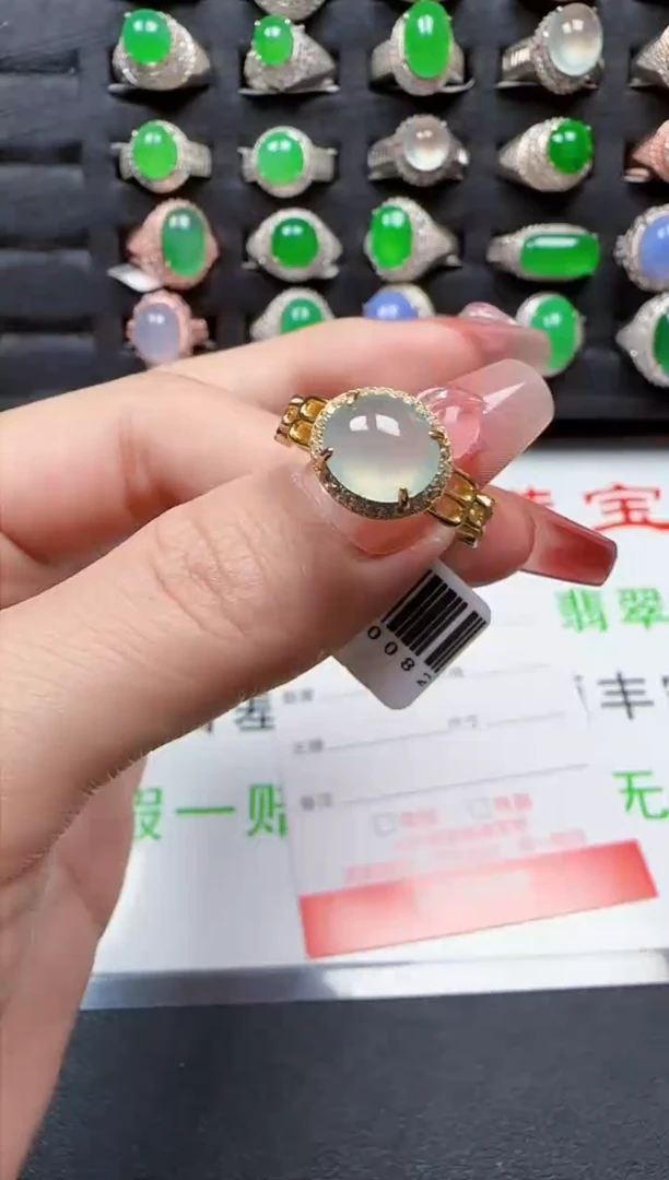 【闪购商品】翡翠戒指银S925镶嵌1612