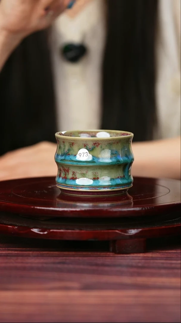 973#李盼龙一级品钧瓷竹节杯
