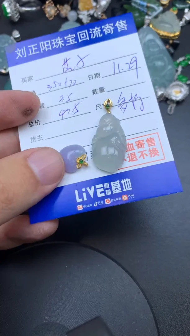 颈饰18K金镶嵌翡翠燕*吖多栋商品不退不换