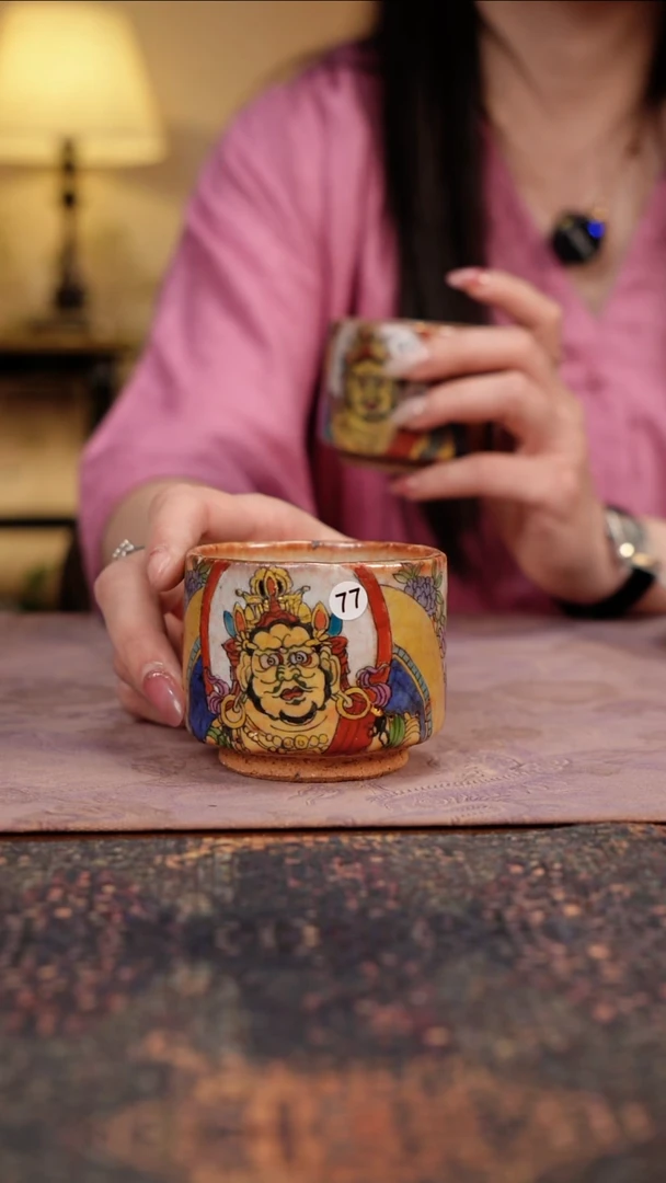 杯逍****?景德镇陶瓷杯碗柴烧多人