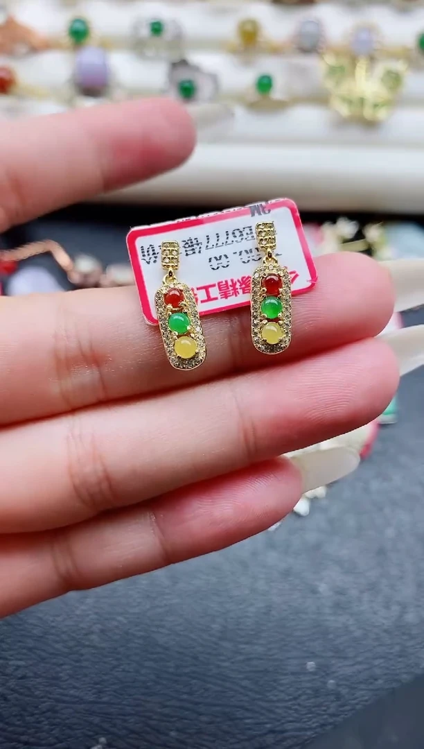 银S925镶嵌戒指翡翠1