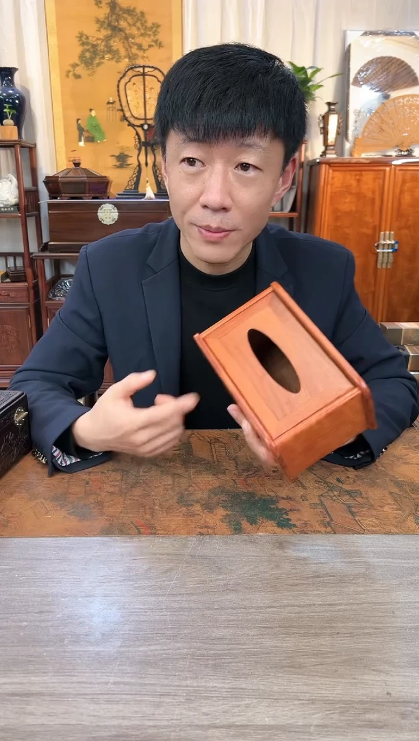 【闪购商品】花梨木类成套家具缅花  纸巾盒