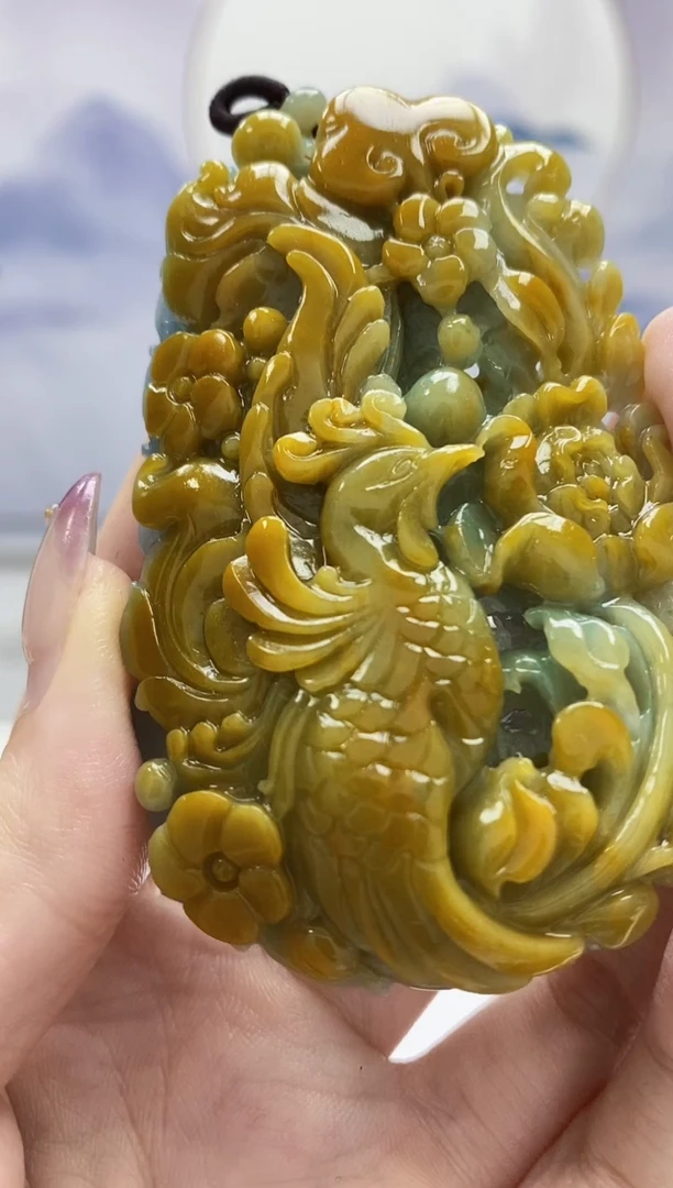 定制翡翠未镶嵌4812jw-毛货挂件赠珠链53