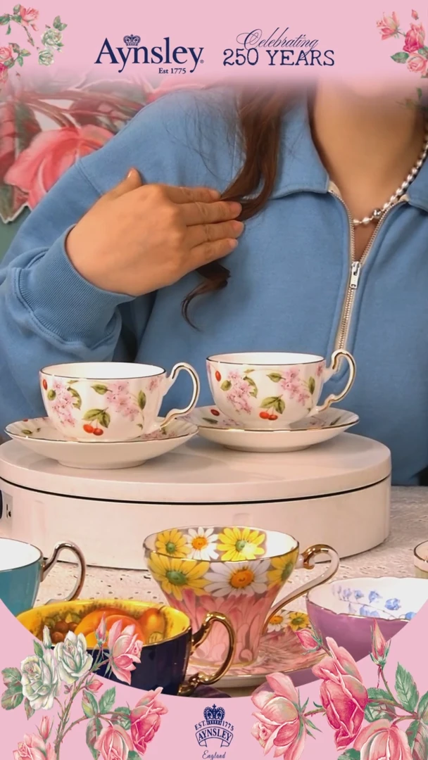 新骨瓷安斯丽樱花对杯