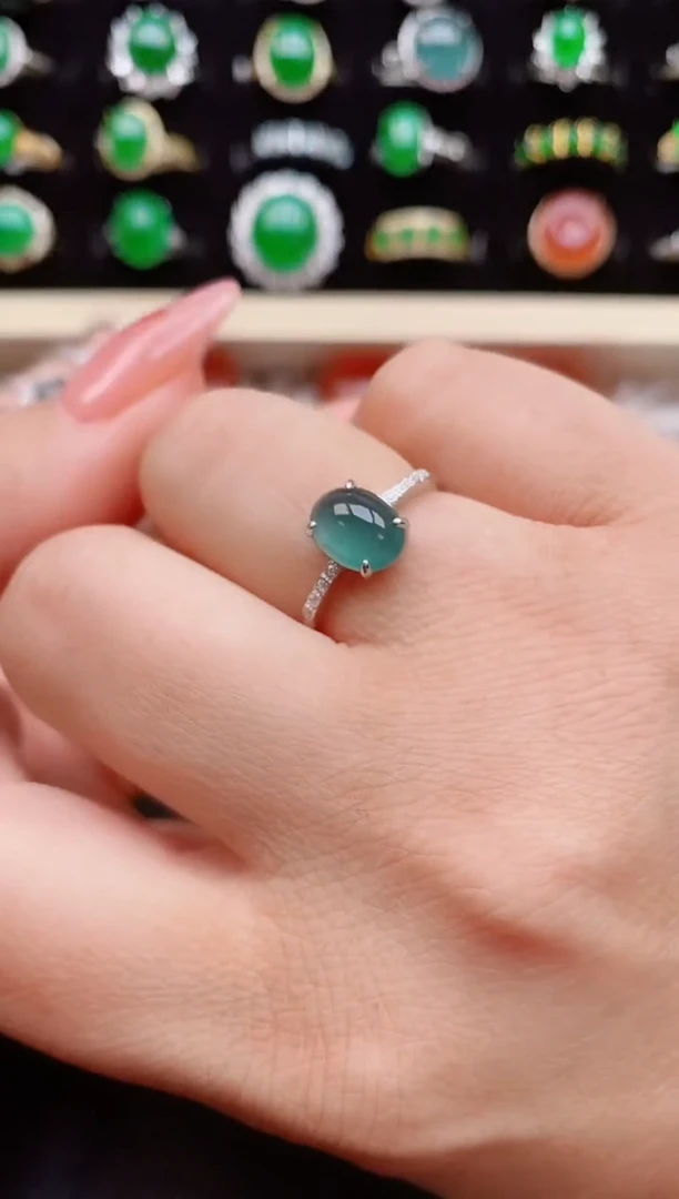 【闪购商品】翡翠戒指银S925镶嵌32132