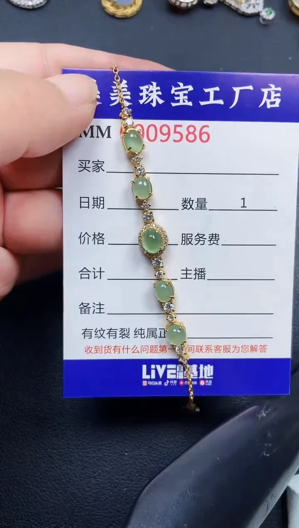 翡翠银S925镶嵌颈饰9586