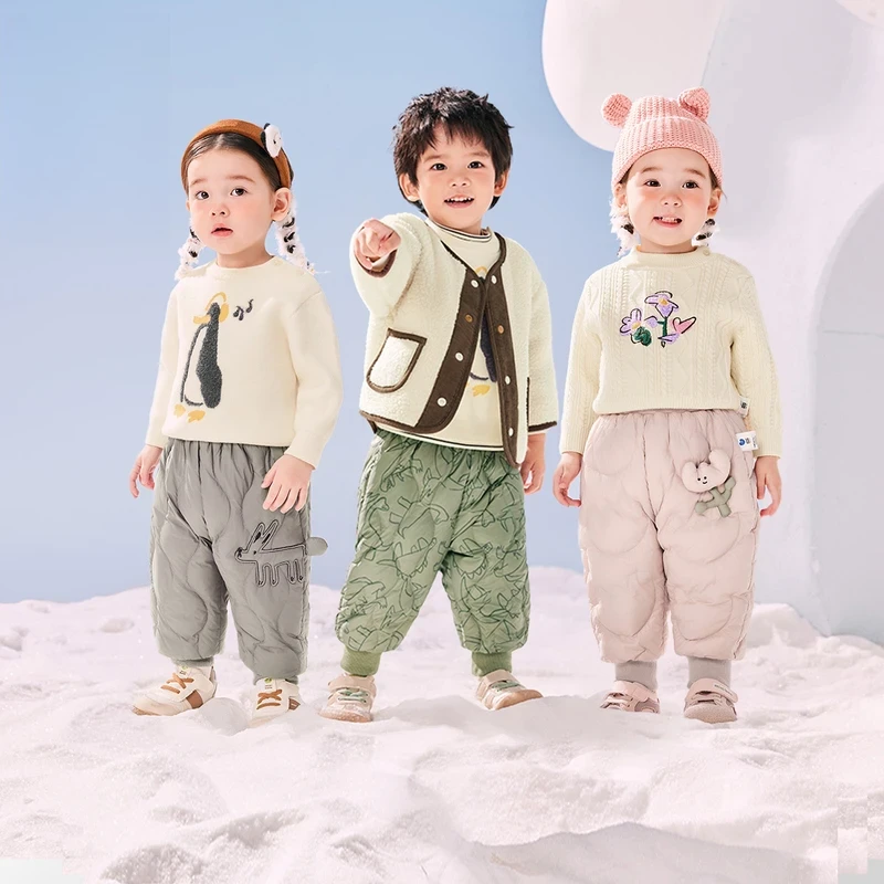 【高腰羽绒裤】商场同款男女童儿童2025冬新品造型羽绒裤保暖加厚