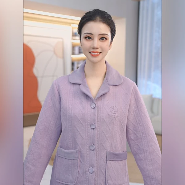 秋鹿宝藏高质量百搭纯色舒适女睡衣套秋季女士保暖长袖秋冬季甜美