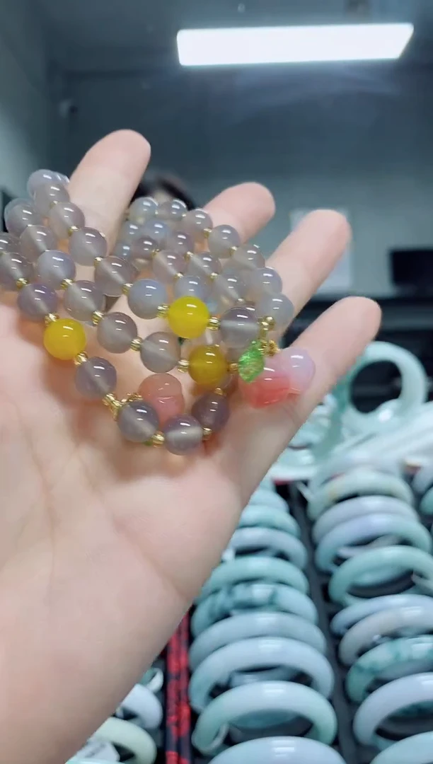 玛瑙/玉髓手链合金玛瑙手串（多样性发货）