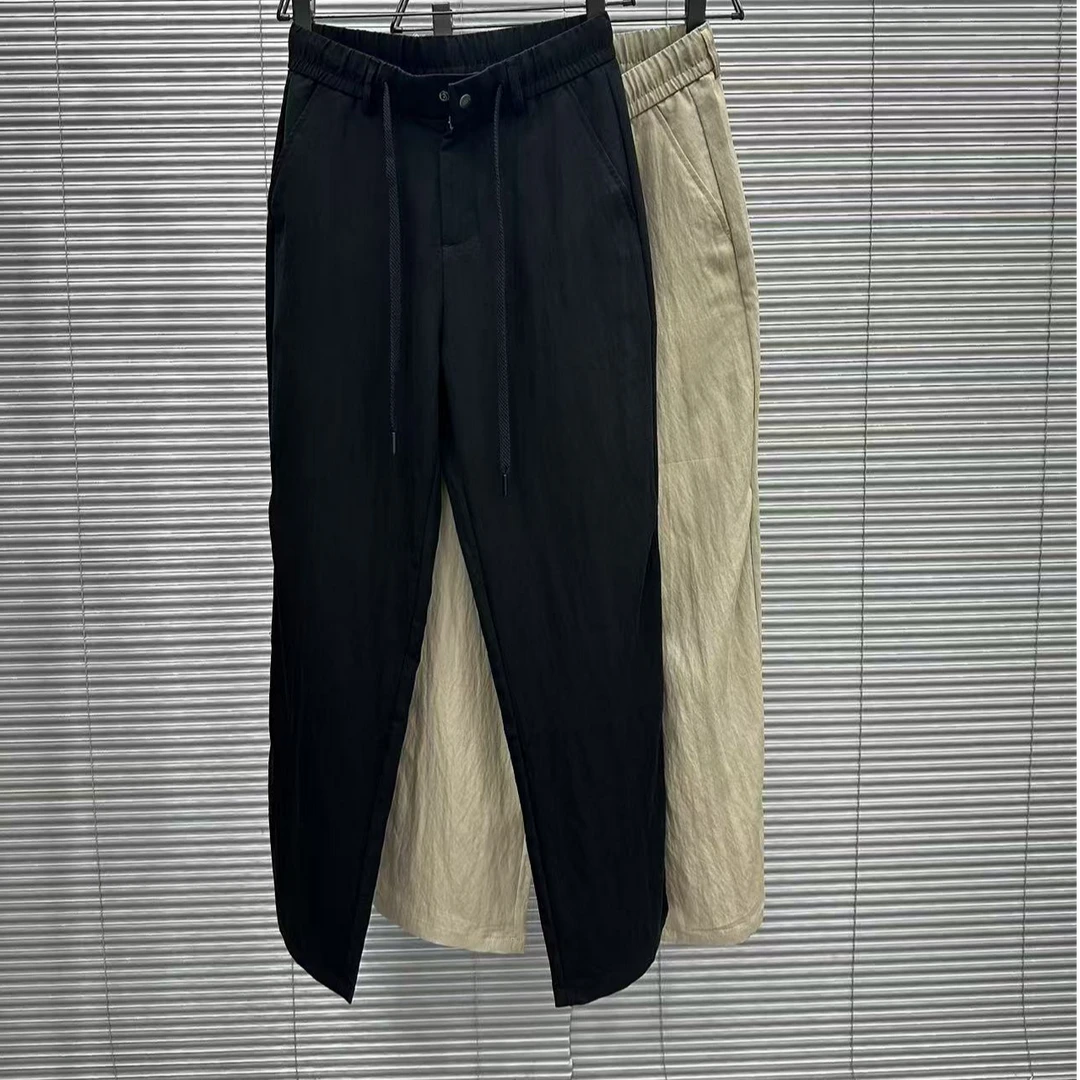 夏季时尚百搭修身透气高品质男士休闲直筒宽松麻裤-2260