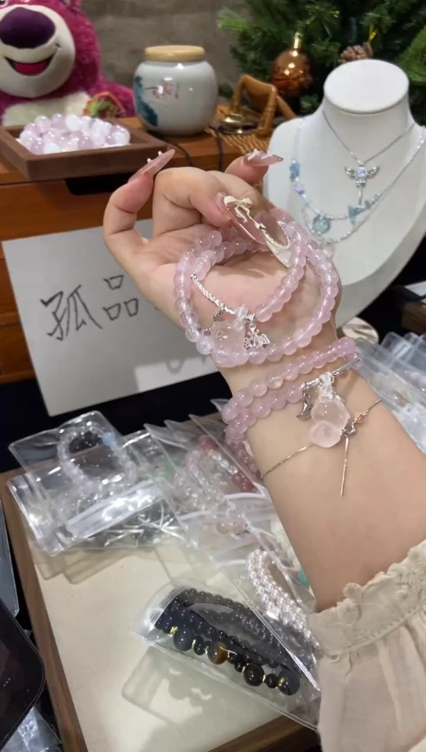 水晶手串未镶嵌孤品捡漏均匀瑕疵介意勿拍