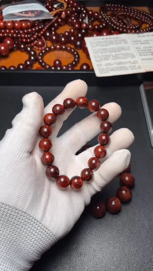 手串/手链小叶紫檀1.2黑皮红火焰纹拆房老料