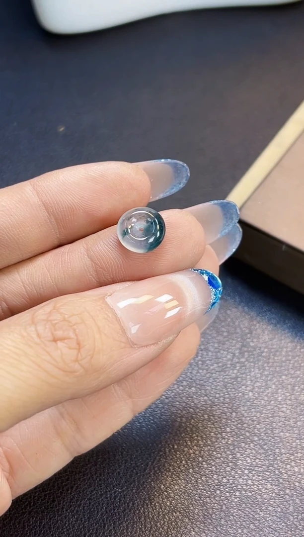 裸石翡翠风生03飘花平安扣9.5*3.4