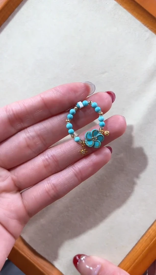 【闪购商品】绿松石戒指18K金镶嵌绿松石戒指