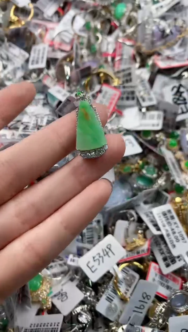 银S925镶嵌戒指翡翠222   5