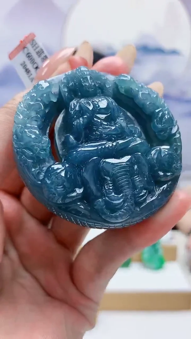 未镶嵌定制翡翠4852MM-毛货挂件37