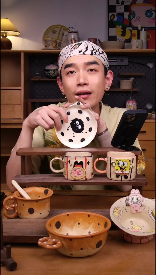 杯子景德镇可爱设计师款陶瓷