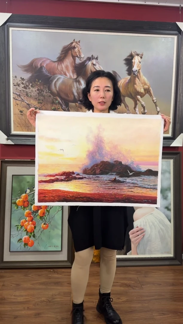 油画【43号】约50*70cm丨朝鲜原创纯手绘孤品油画丨顺丰包邮