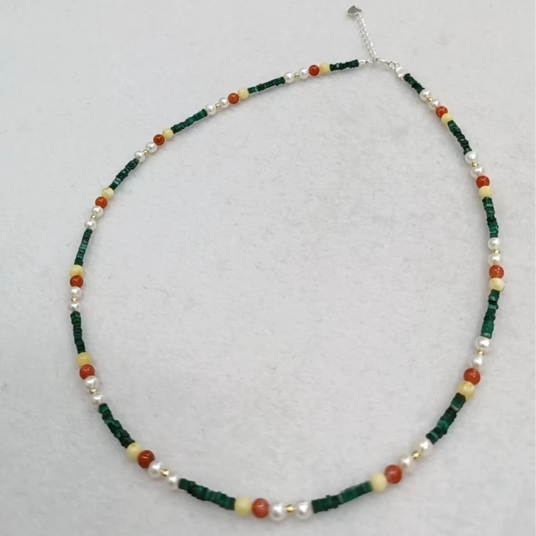 吊坠925银 0707-028彩色项链 时尚简约个性百搭精美精致