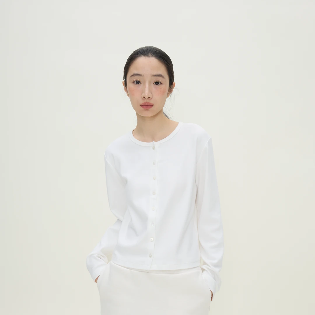 TWOI有机棉系列:8粒扣开衫
