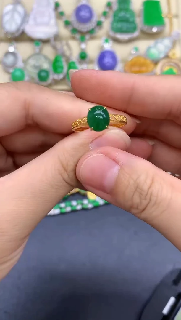 18K金镶嵌戒指翡翠362-中国好珍宝