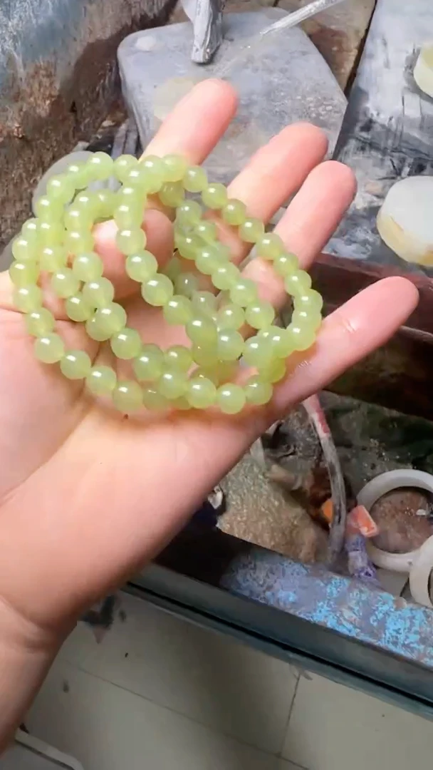 青黄卡8mm圆珠串