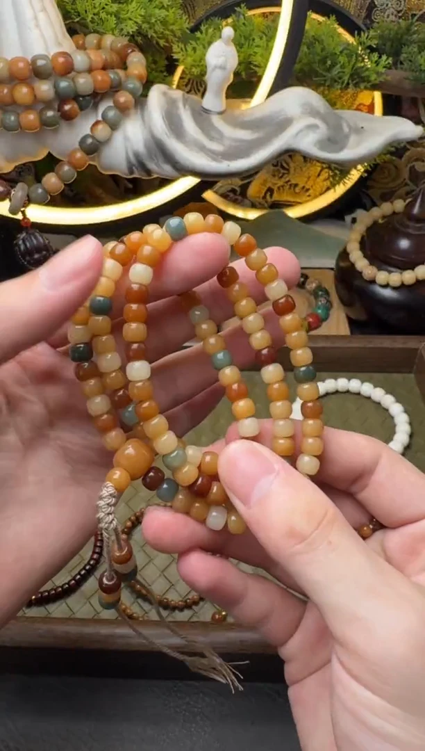 菩提根/象牙果手串稻香玉米108颗双圈