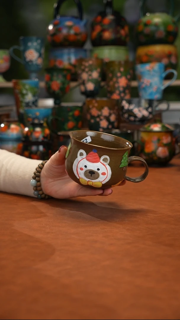 紫砂油画釉下彩手绘