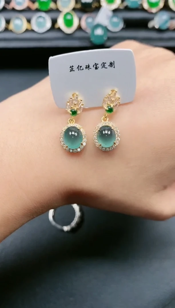 翡翠戒指银S925镶嵌111111