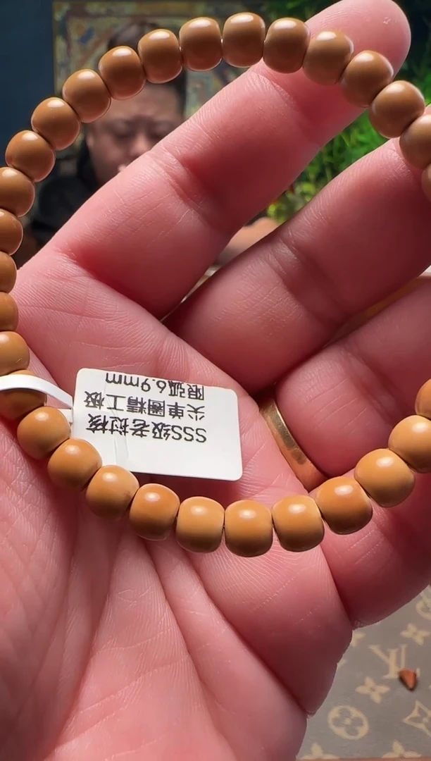 手串橄榄核老挝核尖单圈手串6.9mm
