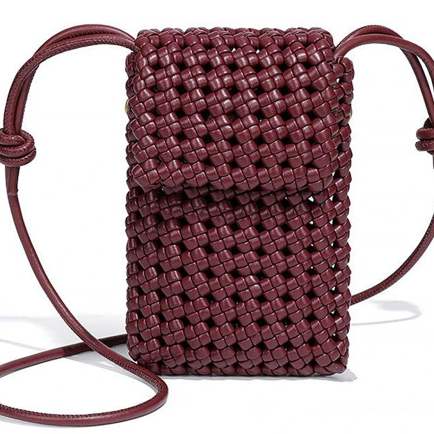 时尚斜挎1Z405酒红色轻奢女包