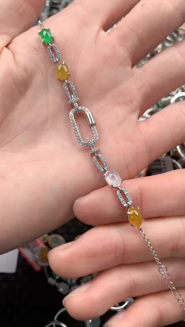 银S925镶嵌戒指翡翠666   2