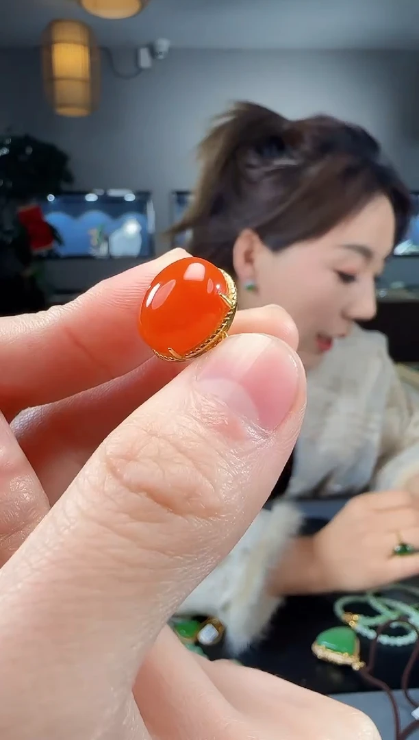 【闪购商品】南红玛瑙戒指银S925镶嵌1