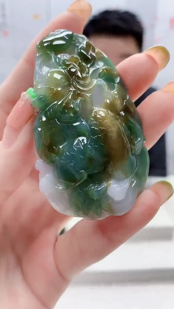 未镶嵌定制翡翠5028ry-毛货挂件80