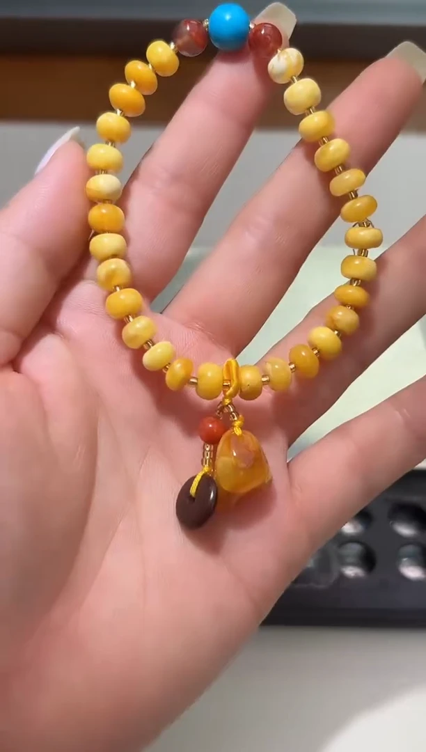 裸石琥珀未镶嵌蜜蜡手串