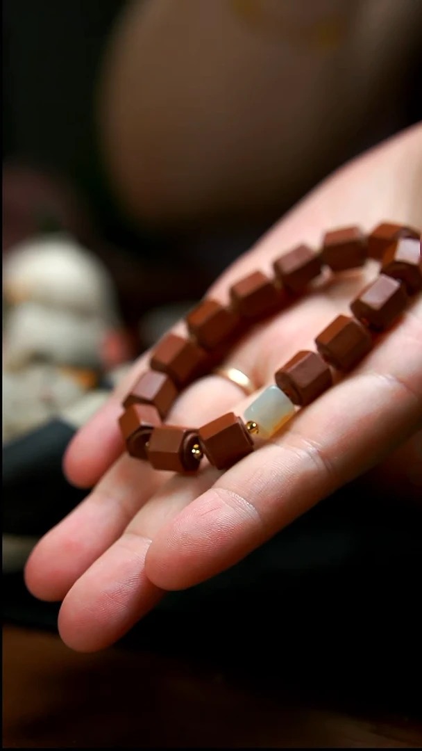 茶壶紫砂紫泥方形手串