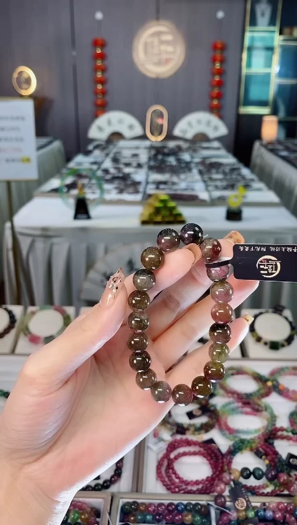 未镶嵌老矿碧玺单圈手串10mm+碧玺dan多样性发货一条