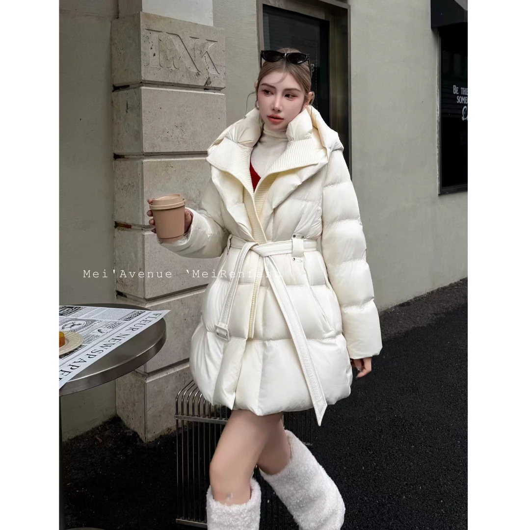 冬季气质高级感软糯收腰显瘦百搭连帽羽绒外套6715