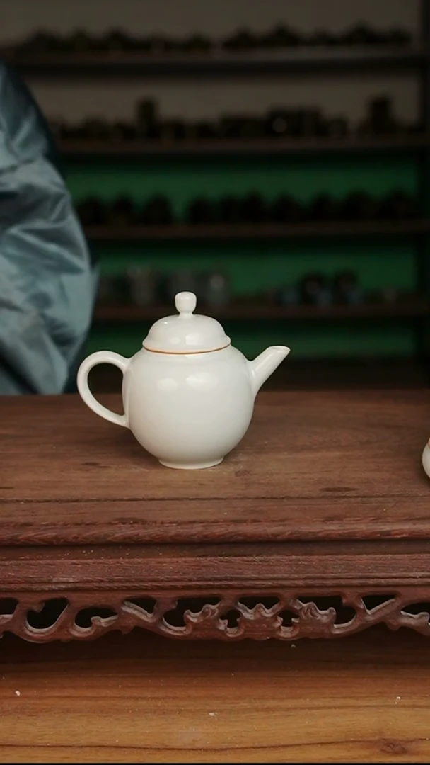 杯月白君子壶微微不完美