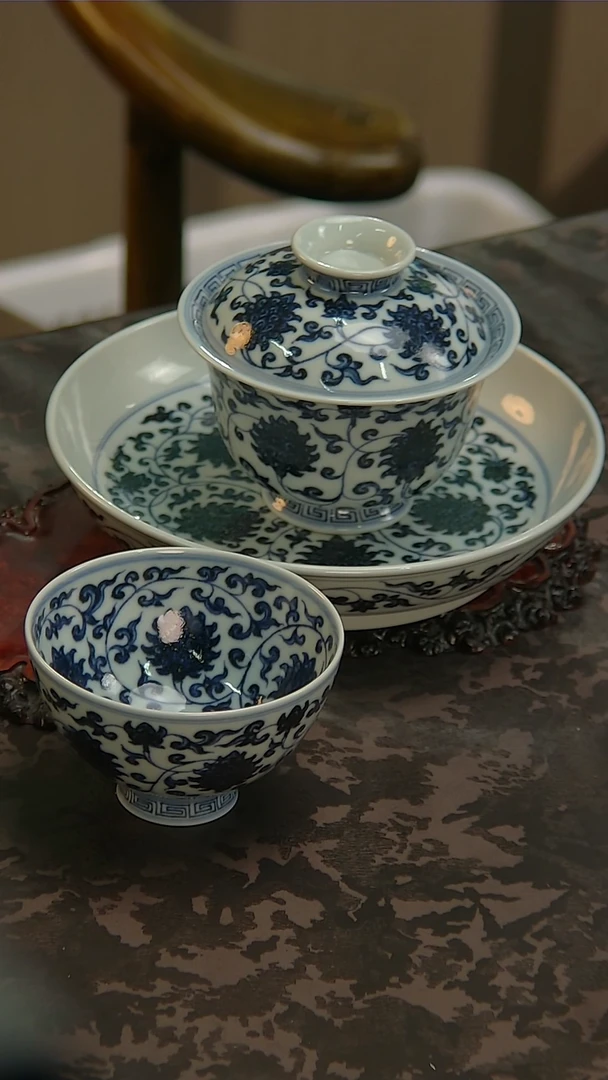 【闪购商品】青花手绘缠枝莲套组