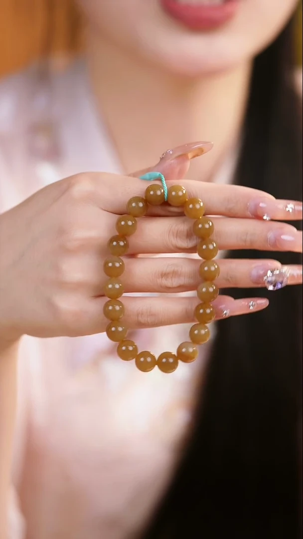 【闪购商品】和田玉手串未镶嵌Q742毕业级金山糖10m