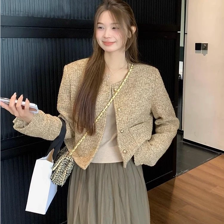 【新款+运费险】编织粗花呢小香风短外套女高级感小个子精致SG560