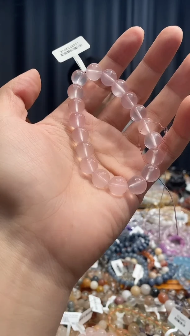 未镶嵌手链水晶北***罗粉晶
