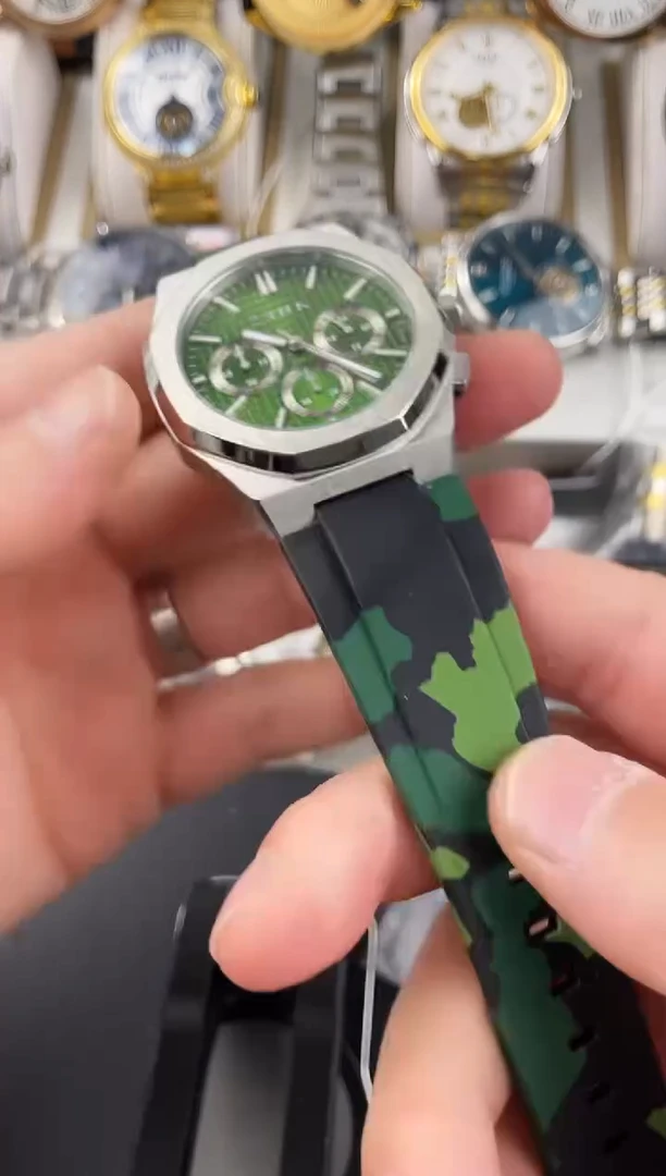 石英机芯锻造碳钢ZENA军绿色