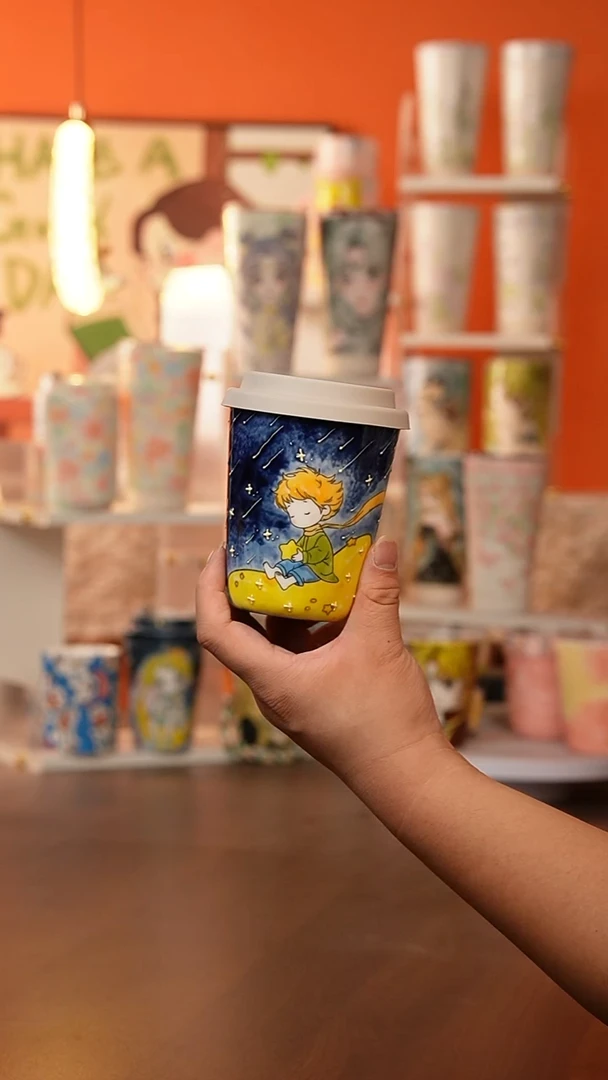 景德镇手工手绘文创陶瓷杯