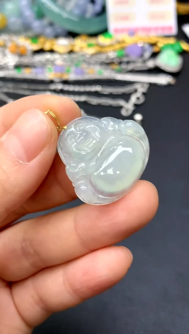 颈饰18K金镶嵌翡翠187-中国好珍宝