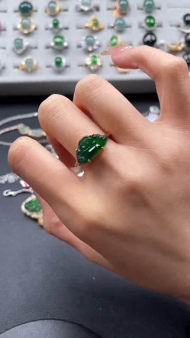 【闪购商品】翡翠戒指银S925镶嵌567765