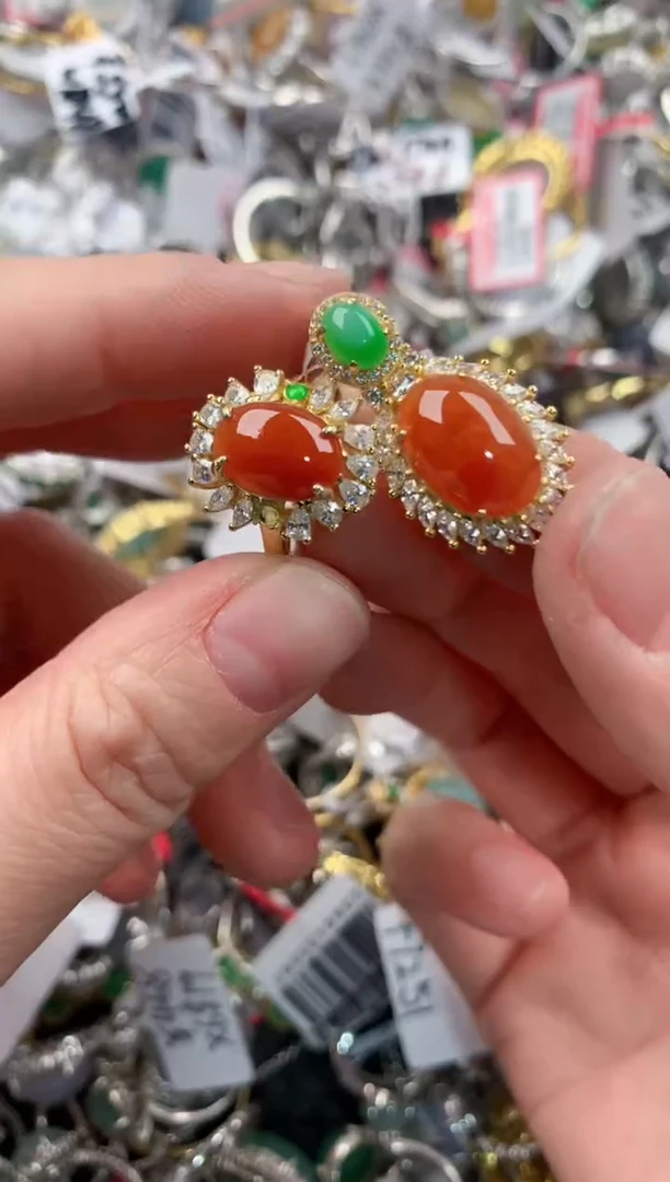 银S925镶嵌戒指翡翠333                 1